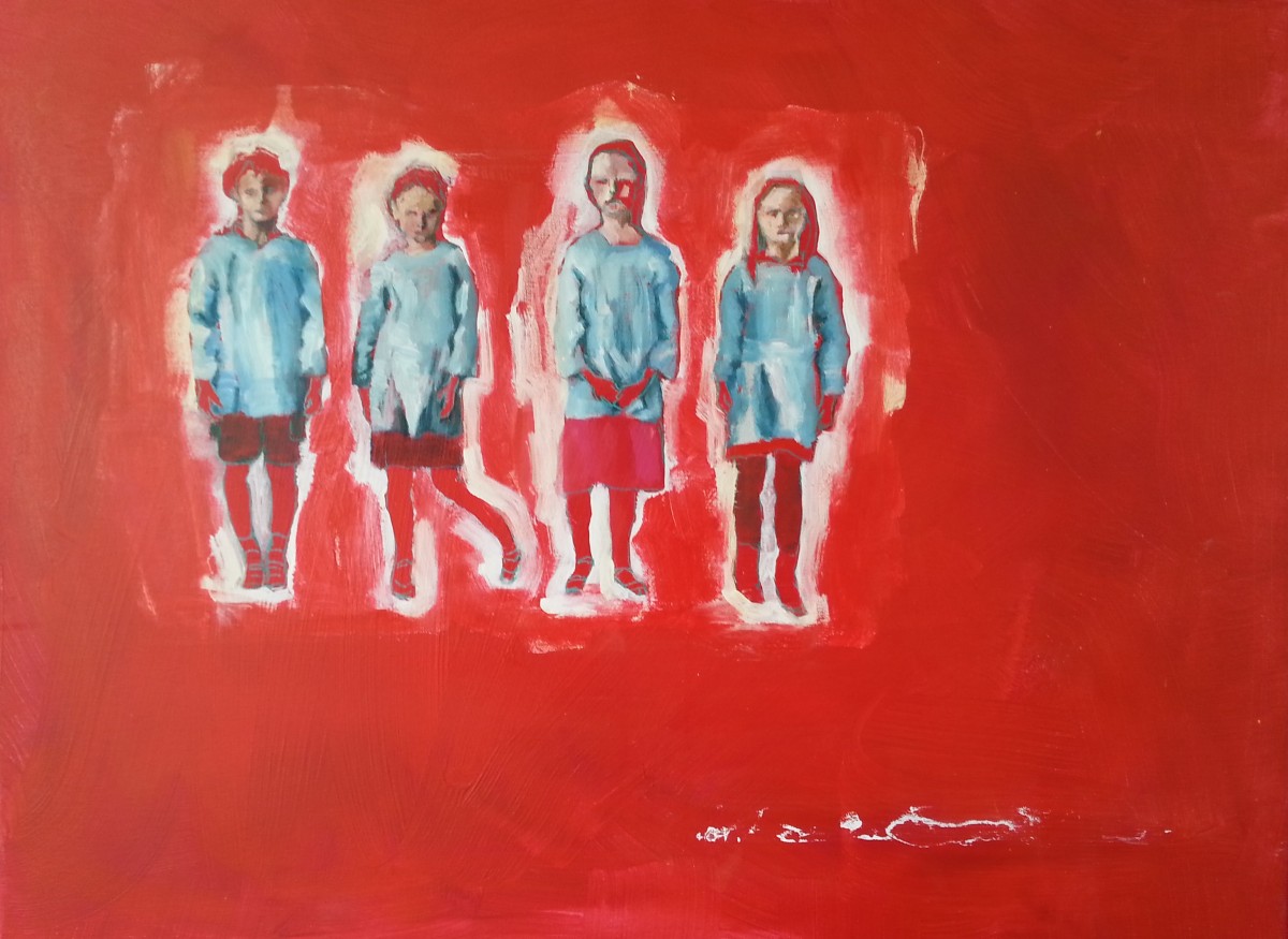 rood schilderij 4 kids 60x80 cm jacqueline engels sjak.nl