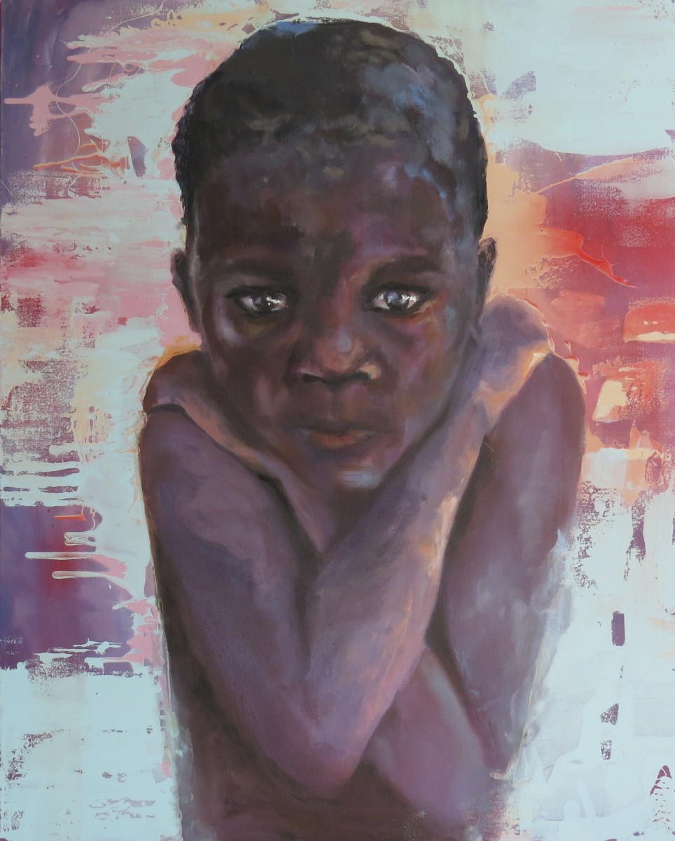 Steve McCurry schilderij vluchteling jongetje